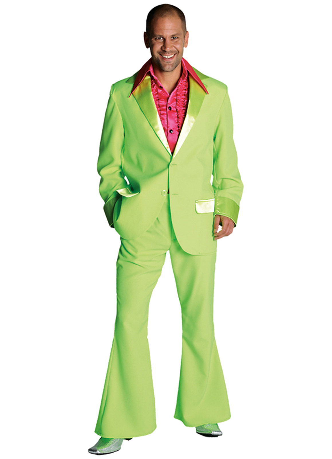 Discoman fluo groen - verkleedkledij, carnavalkledij, carnavaloutfit, feestkledij,disco, discokledij, jaren 70-80, disco outfit, discokleren, retro