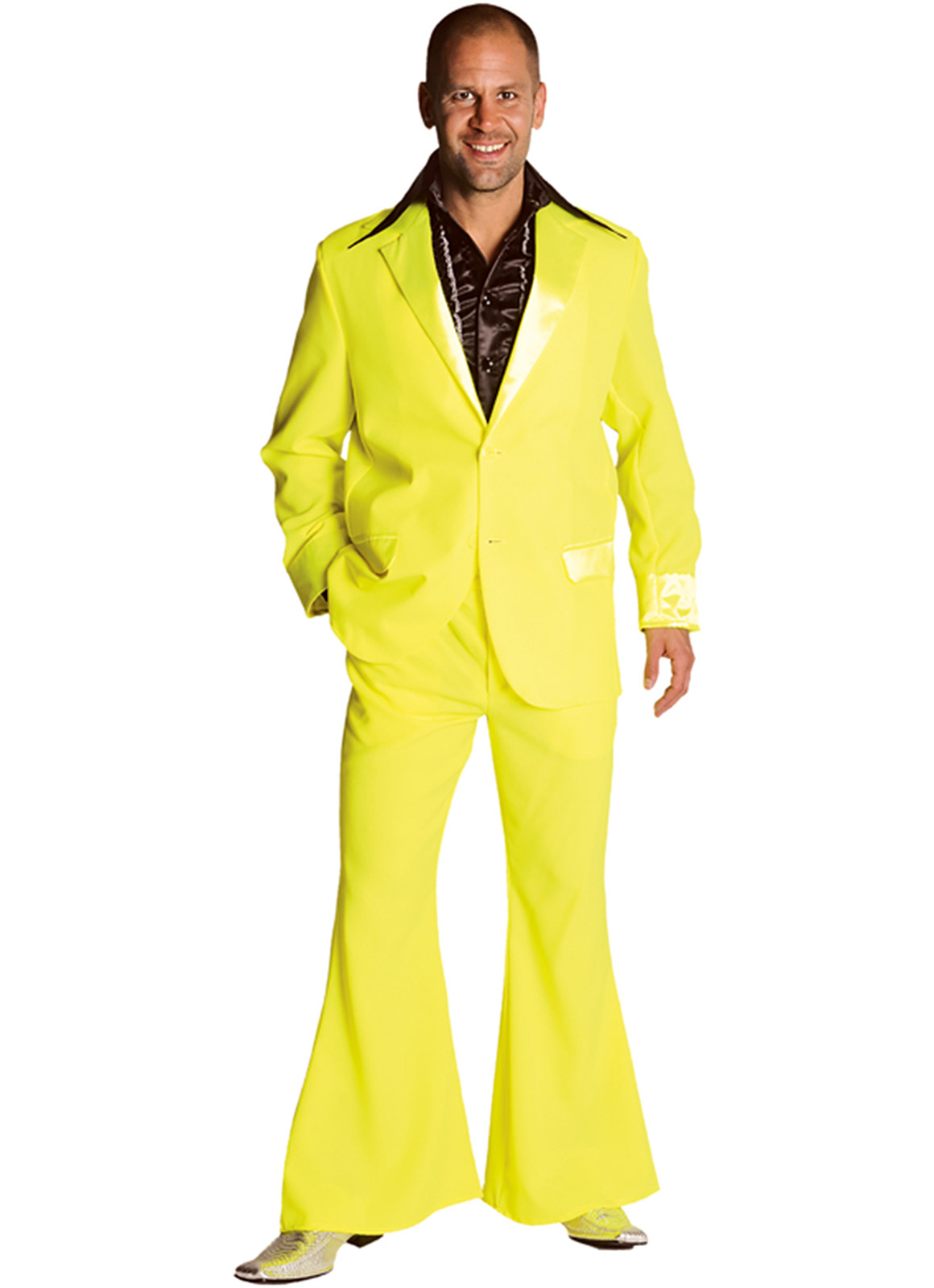Discoman fluo geel - verkleedkledij, carnavalkledij, carnavaloutfit, feestkledij, disco, discokledij, jaren 70-80, disco outfit, discokleren, retro