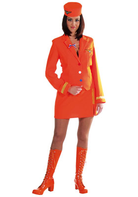 verhuur - carnaval - Uniform - Airhostess oranje