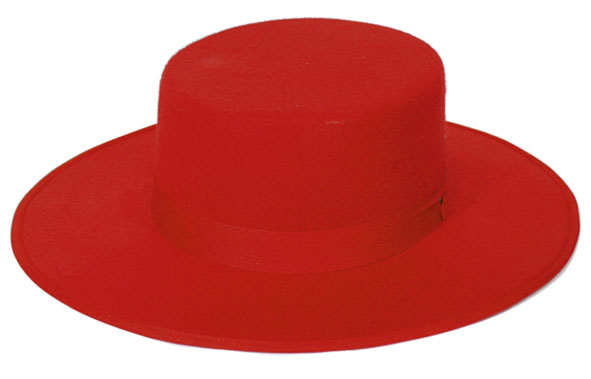 Spaanse hoed vilt rood - 