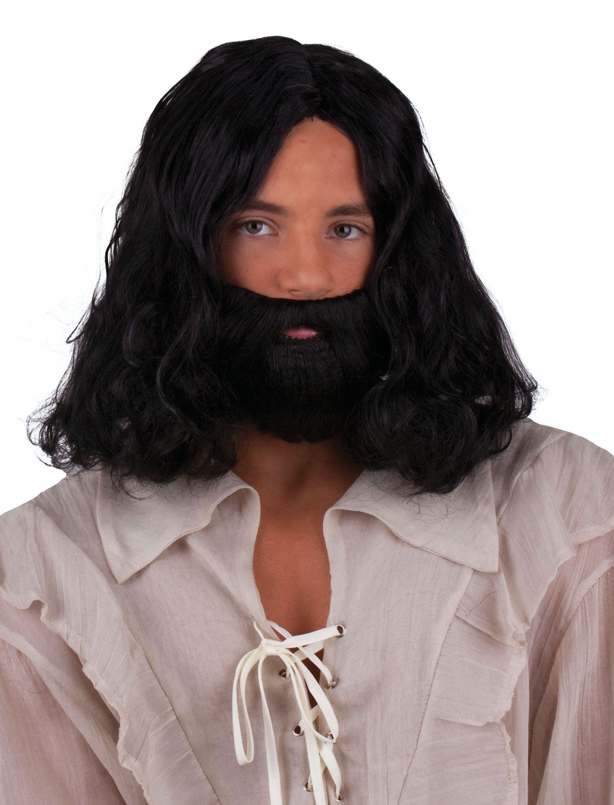 Pruik en baard Jezus zwart - 