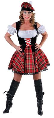 Schotse dame - Willaert, verkleedkledij, carnavalkledij, carnavaloutfit, feestkledij, Landen, Schots, Schotland, bergen