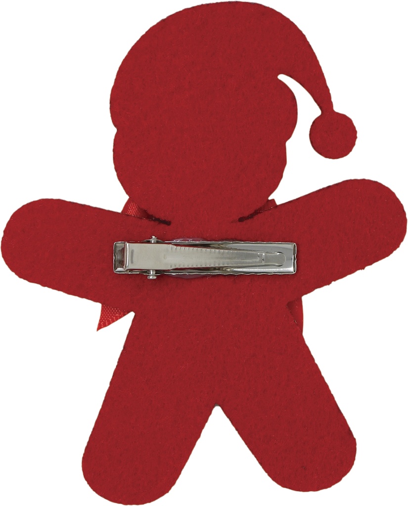 Gingerbread man glitter haarclip 12 cm