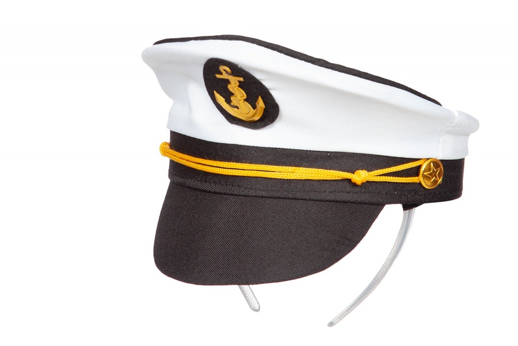 Diadeem kepie kapitein wit