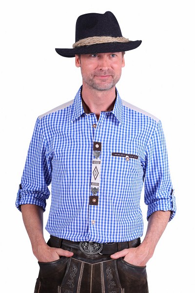 Oktoberfest hemd tiroler Hans Blauw