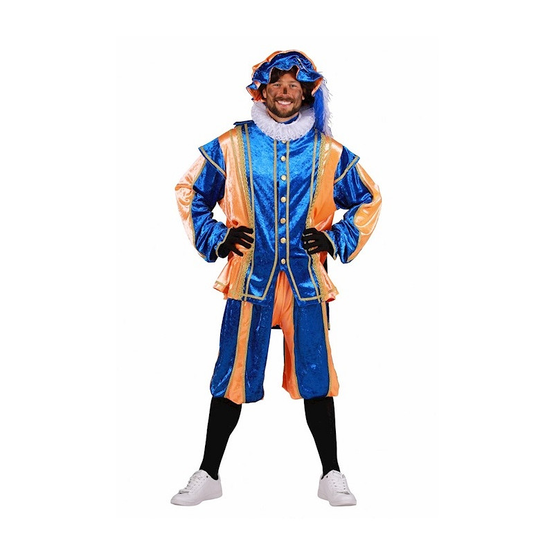 Pietenkostuum Bilbao blauw - oranje