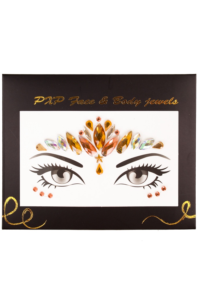 Face jewel Queen in gold