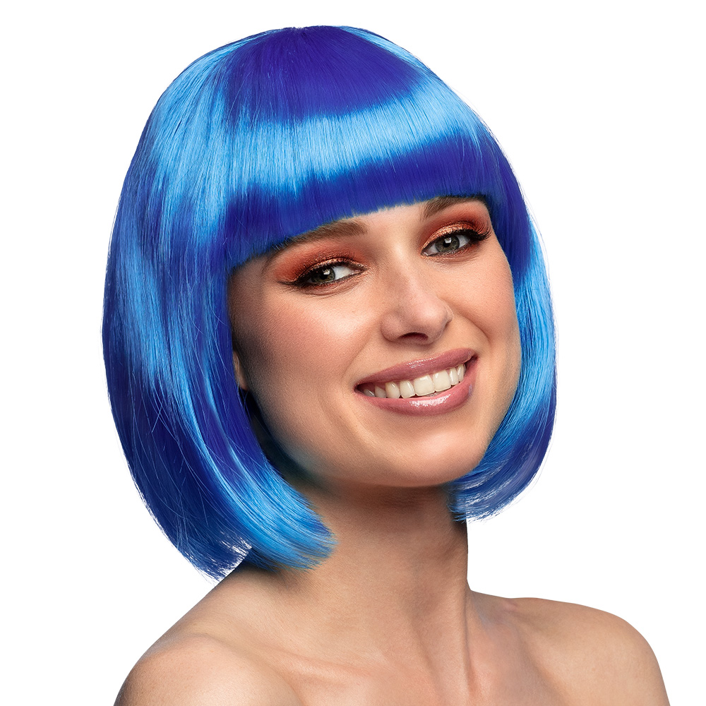 Pruik Carré donkerblauw