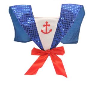 Matrozenkraag pailleten blauw
