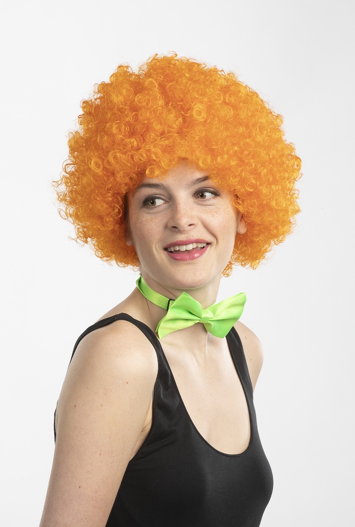 Pruik krulletjes oranje