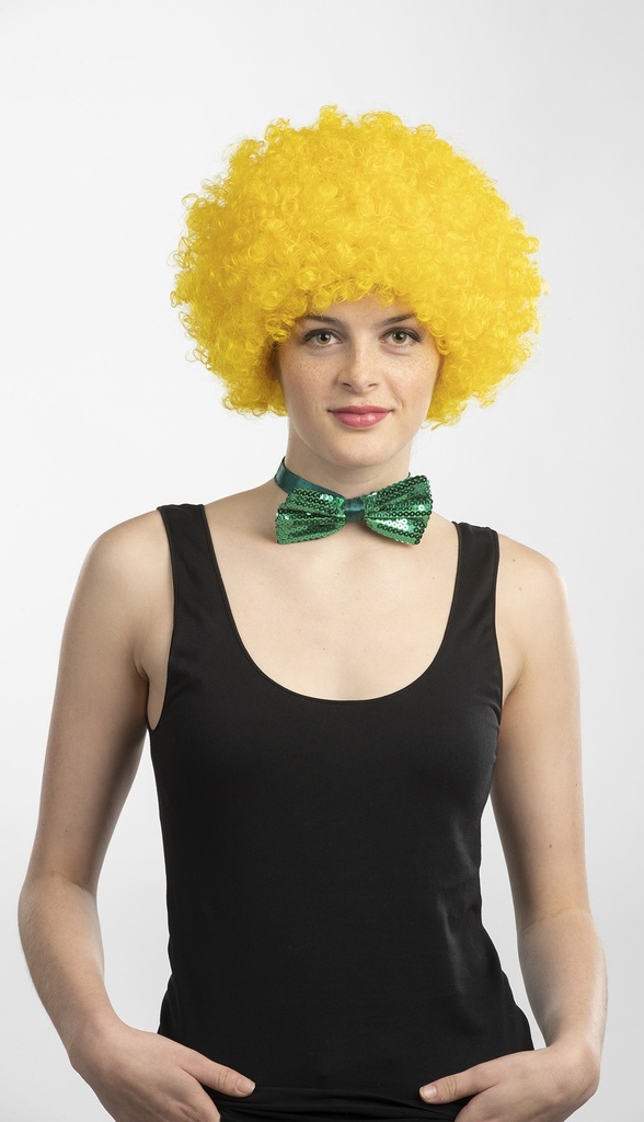 Pruik krulletjes geel