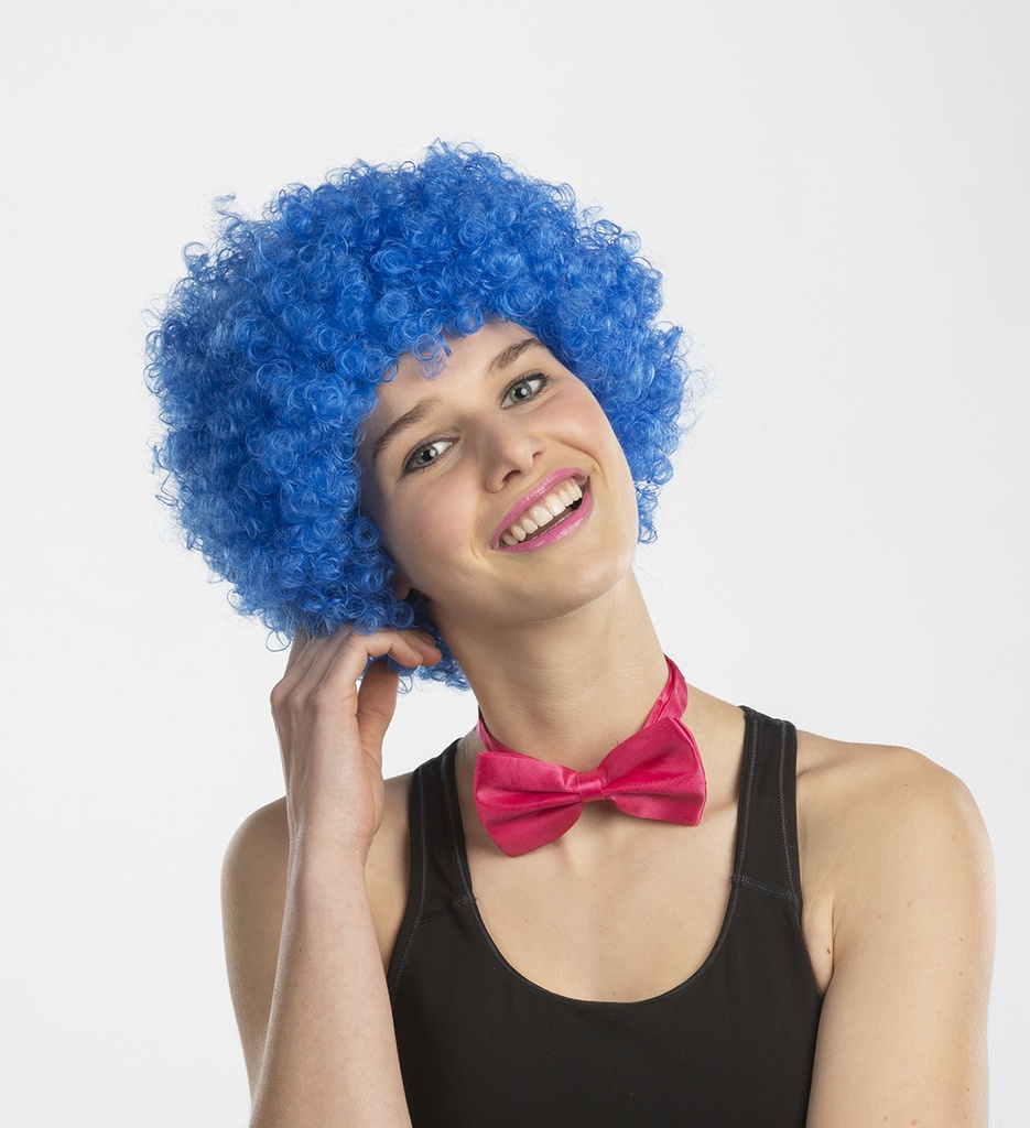 Pruik krulletjes blauw