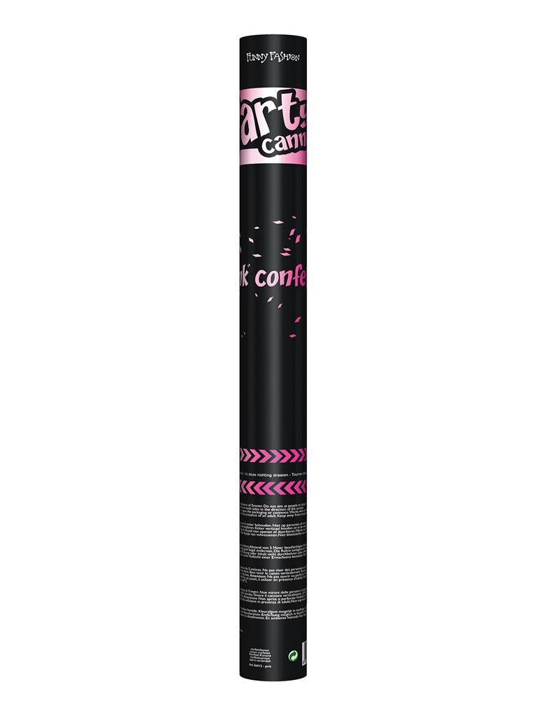 Confettikanon roze 60 cm
