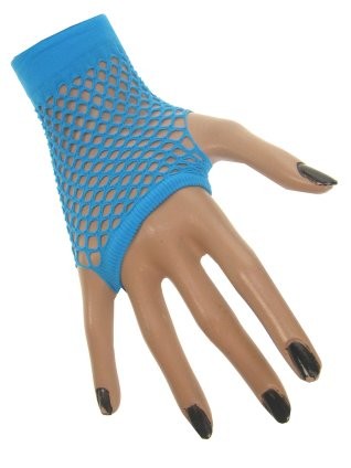 Nethandschoenen kort turquoise