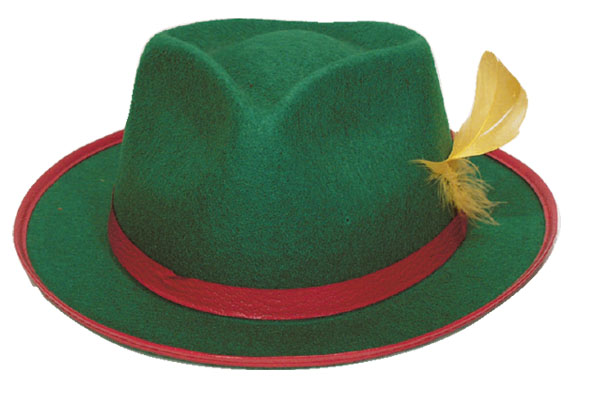 Oktoberfest hoed tiroler groen met gele pluim