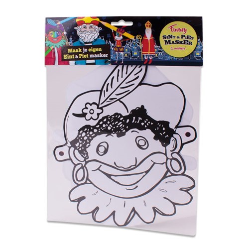 Inkleurmasker Sinterklaas en Piet