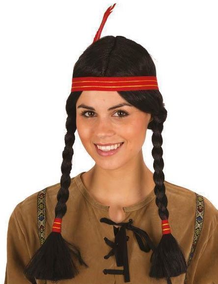 Pruik Indianendame rood