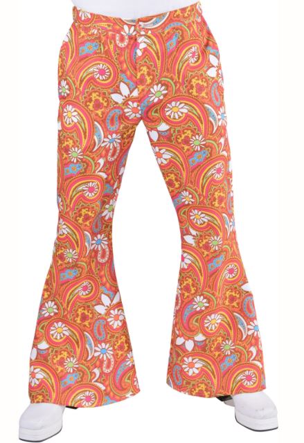 Hippie broek man Summer of love oranje