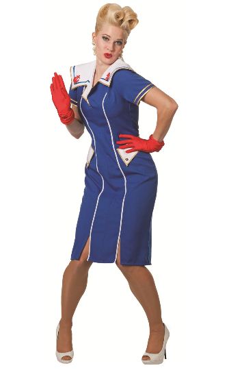 Marinekleed dame blauw
