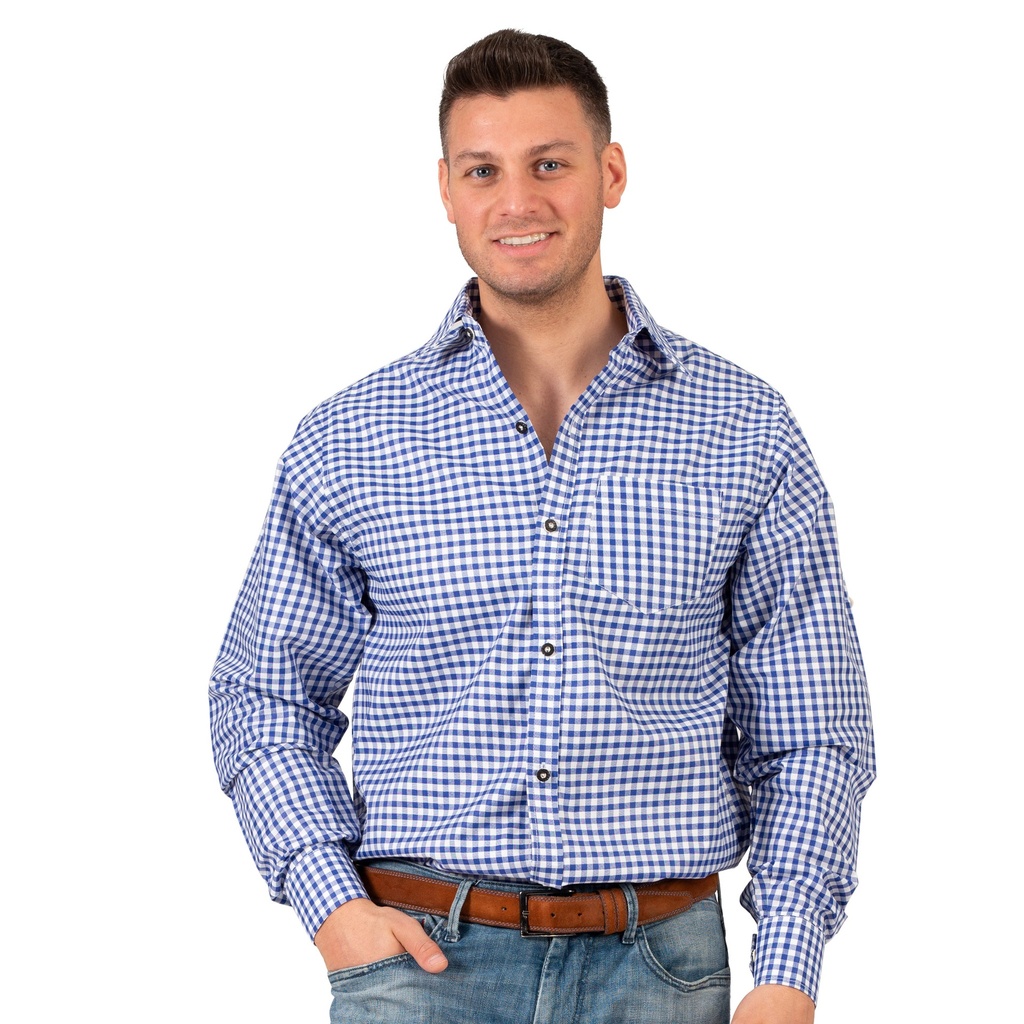 Geruit hemd blauw wit