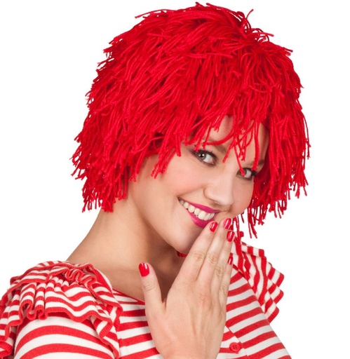 Pruik Clown draadjes rood