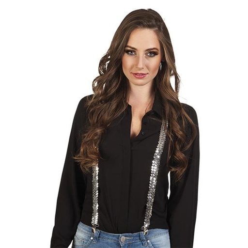 Bretellen paillet zilver