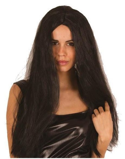 Pruik Extra lang zwart