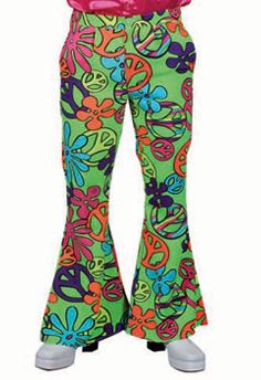 Hippie broek man groen peace