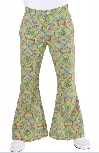 Hippie broek man Summer of love groen