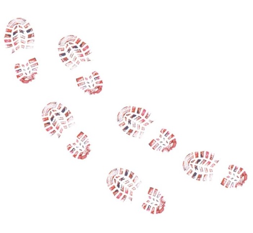 Bebloede voetstappen