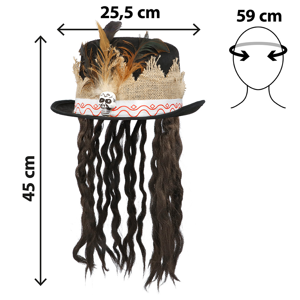 Halloweenhoed Voodoo Dominique met haar