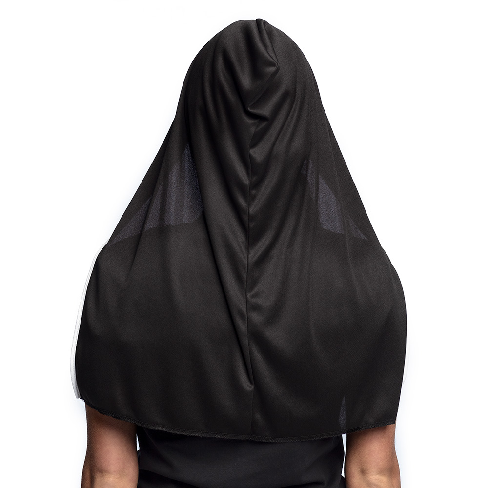 Halloweenmasker latex 'Screaming nun' met kap