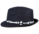 Zwarte Halloweenhoed met botten