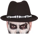 Zwarte Halloweenhoed met botten