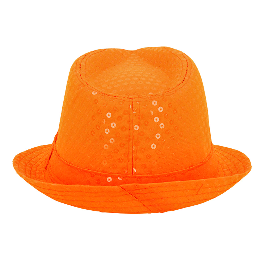 Deukhoed paillet fluo oranje