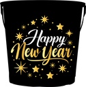 Happy New Year metalen emmer 19 x 23 cm