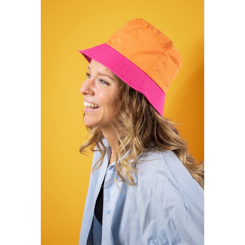 Vissershoed oranje roze