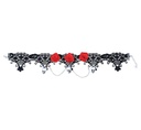 Choker met rozen en schedels