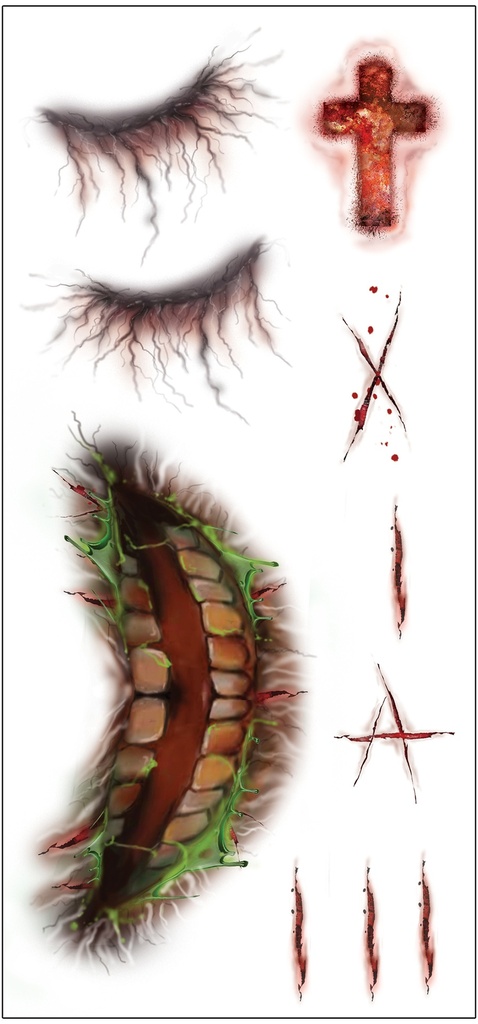 Tattoo zombie gezicht