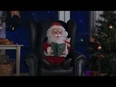 Zittende Kerstman 35 cm geanimeerd