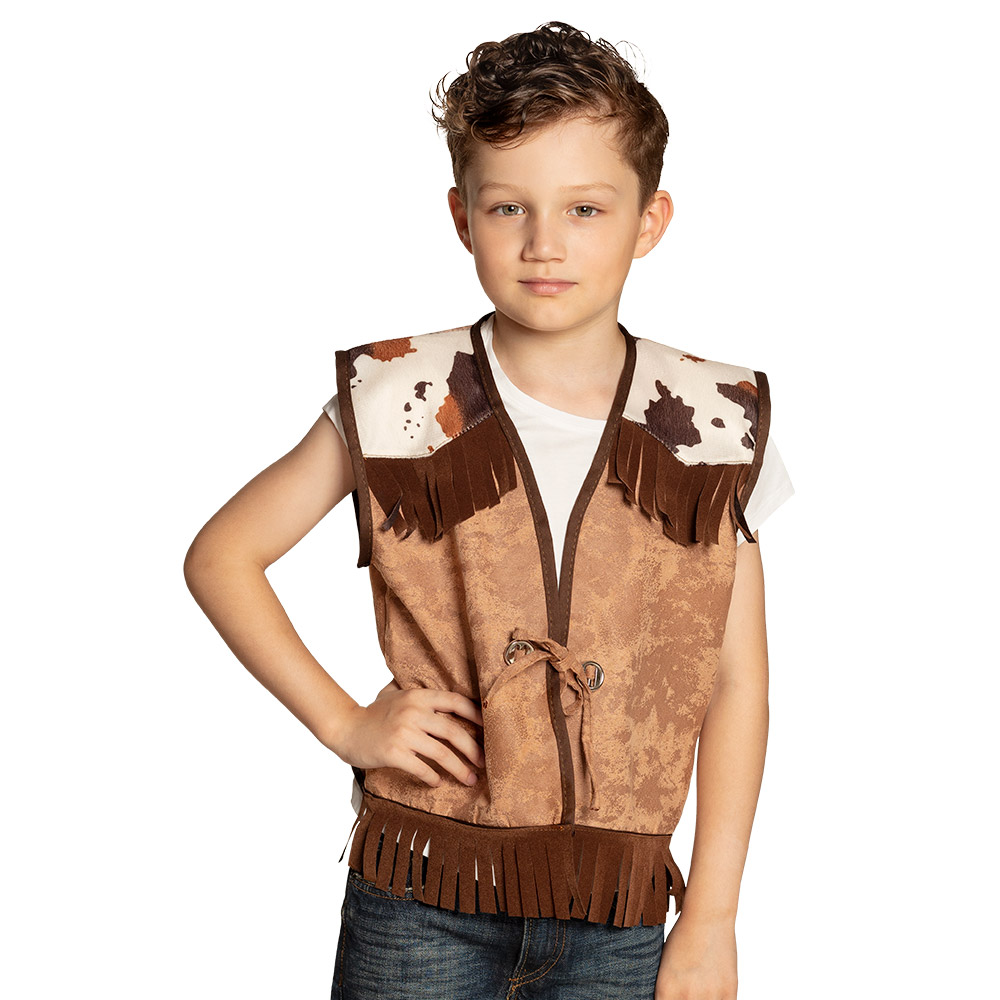 Gilet kind Western camel 