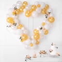 Ballonnenboog hart wit met goud