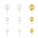 Ballonnenboog hart wit met goud
