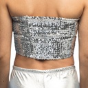 Pailletten Bandeau Top Zilver