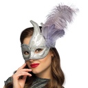 Masker zilver met pluim