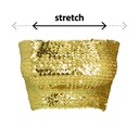 Pailletten Bandeau Top goud 