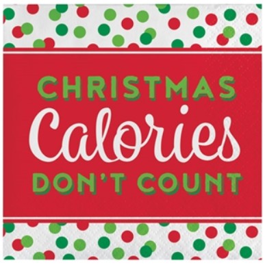 Servetten ' Christmas Calories don't count'