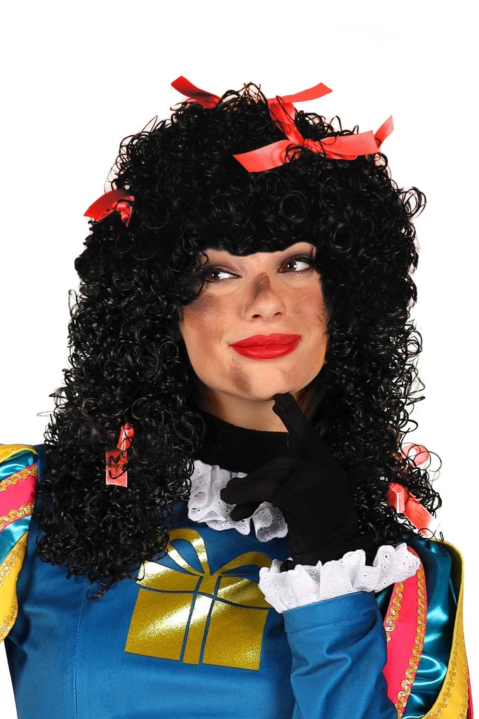 Pruik Miet met rode strikjes