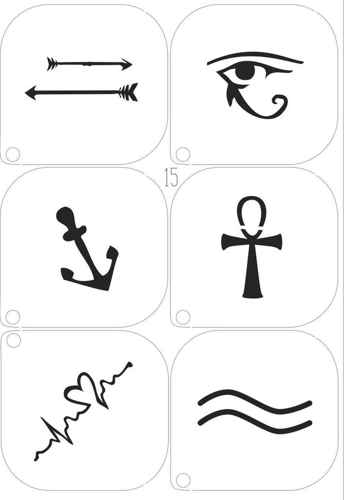 Template 15 Egyptische tekens