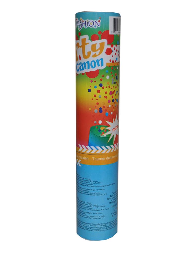 Confettikanon veel kleur 15 cm